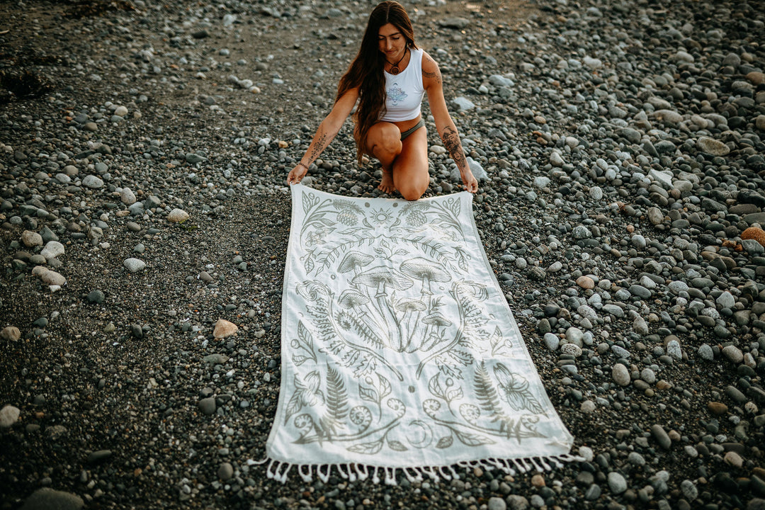Sage Cottage Mushroom 100% Cotton Turkish Towel