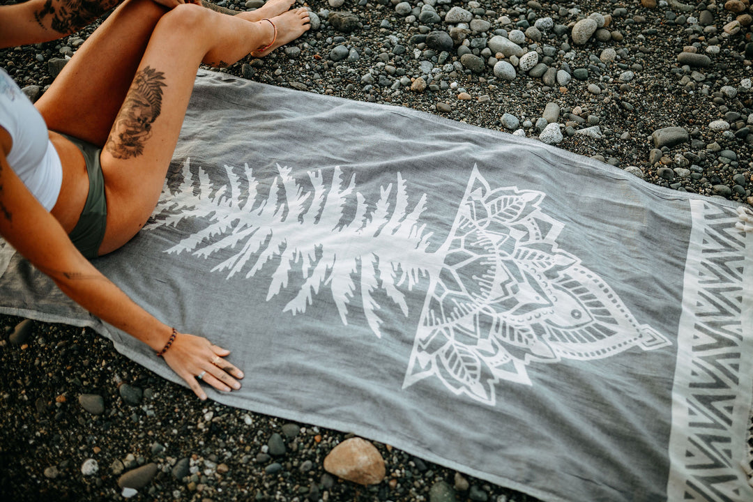 Slate Grey Tree Mandala 100% Cotton Turkish Towel