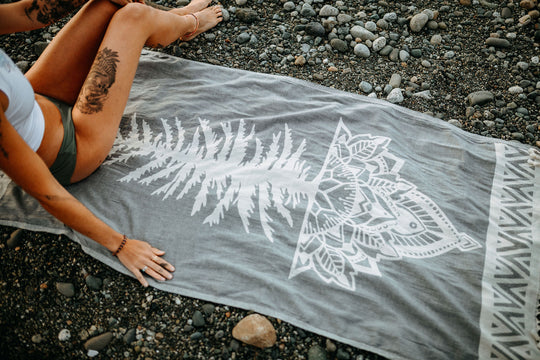 Slate Grey Tree Mandala 100% Cotton Turkish Towel