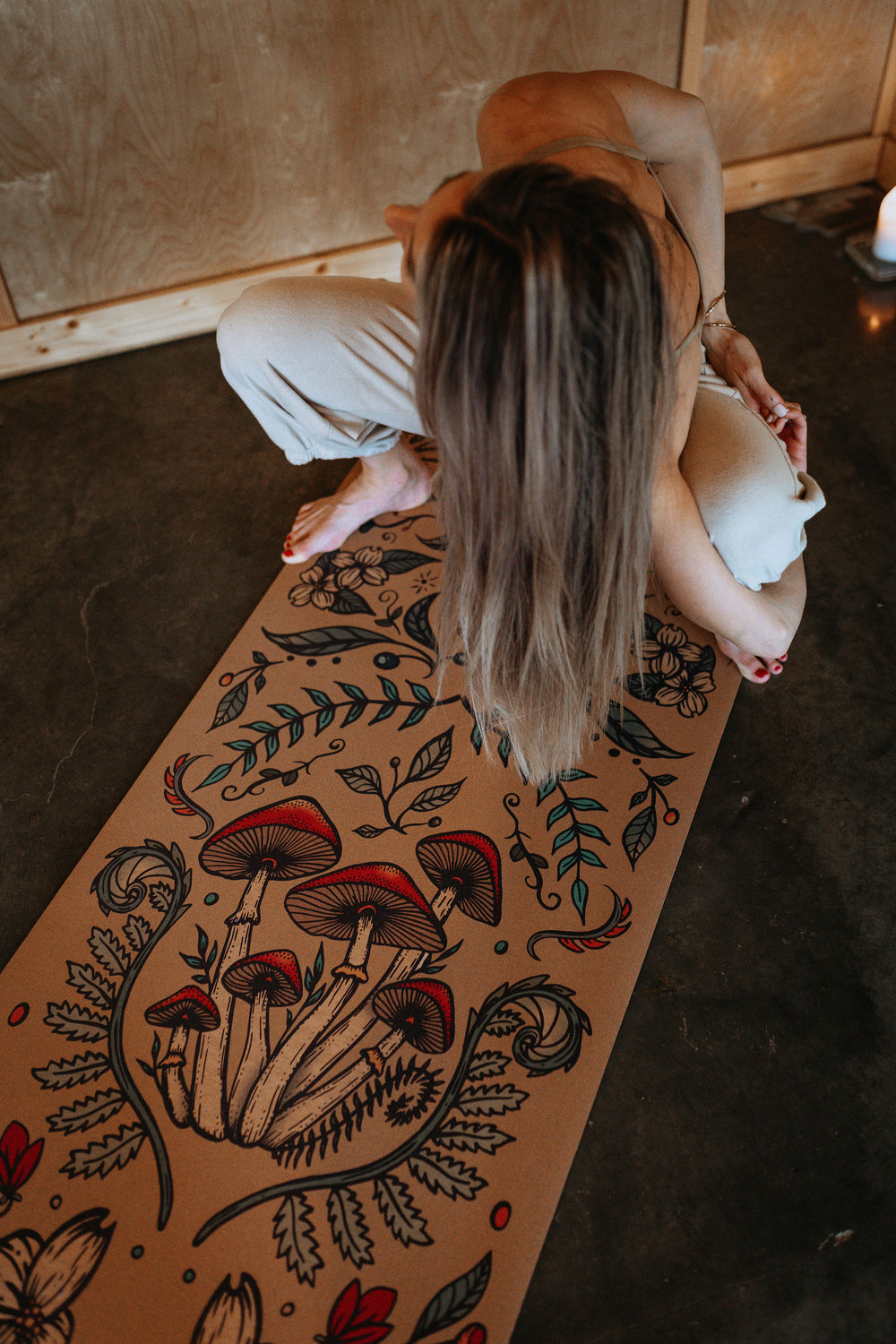 Eco Cork Cottage Mushroom Yoga Mat 5mm