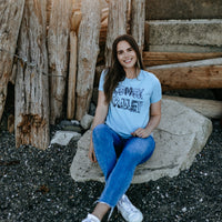 Comox Valley Word Relaxed Tee in Vintage Denim