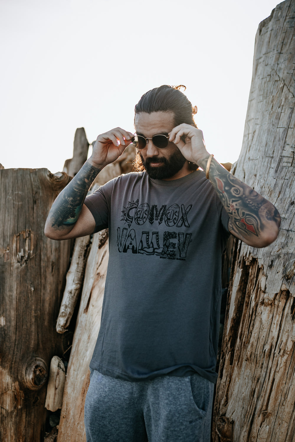 Comox Valley Word Tee in Asphalt