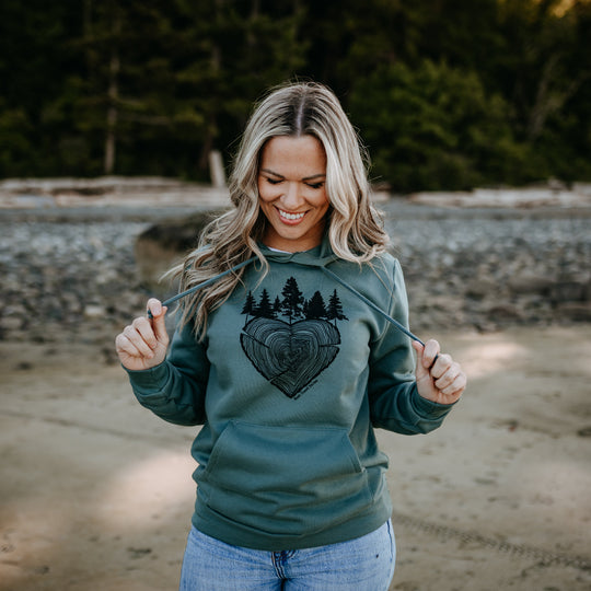 Heart Tree Round Hoodie in Sage *Made in Canada*