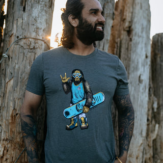 Sassy The Snowboarder Tee in Heather Military Green