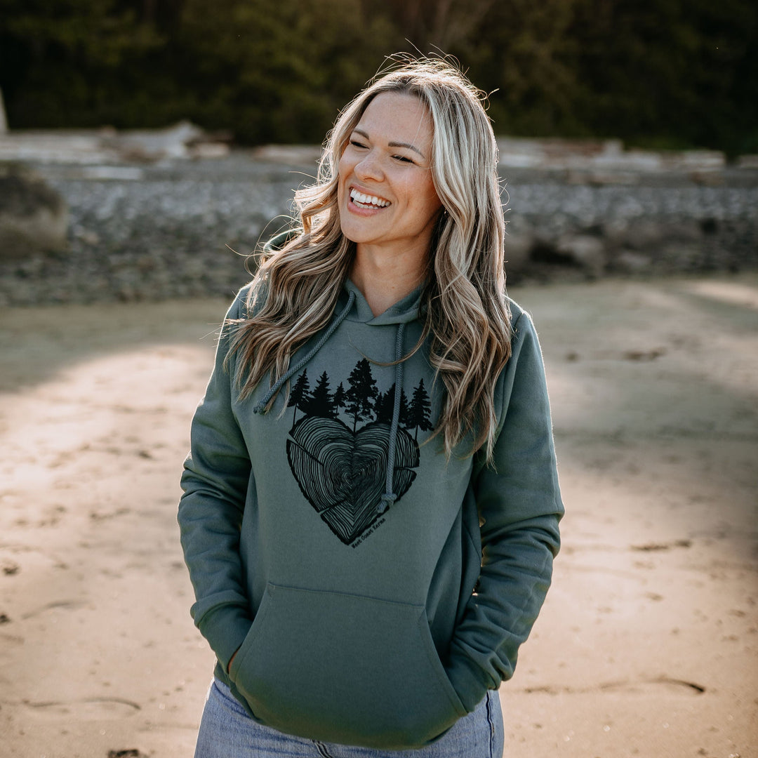 Heart Tree Round Hoodie in Sage *Made in Canada*