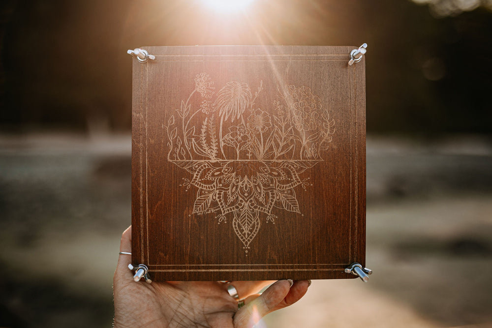 Wildflower Engraved Wooden Botanical Press