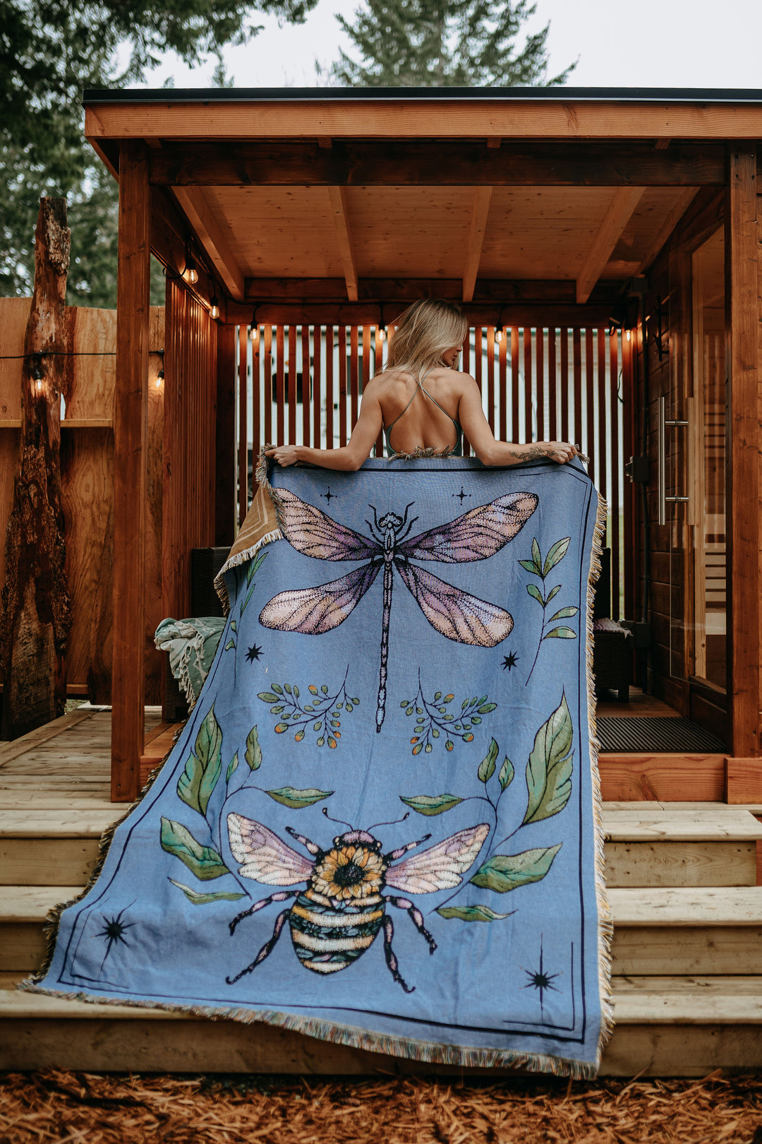 West Coast Garden 100% Cotton Woven Blanket