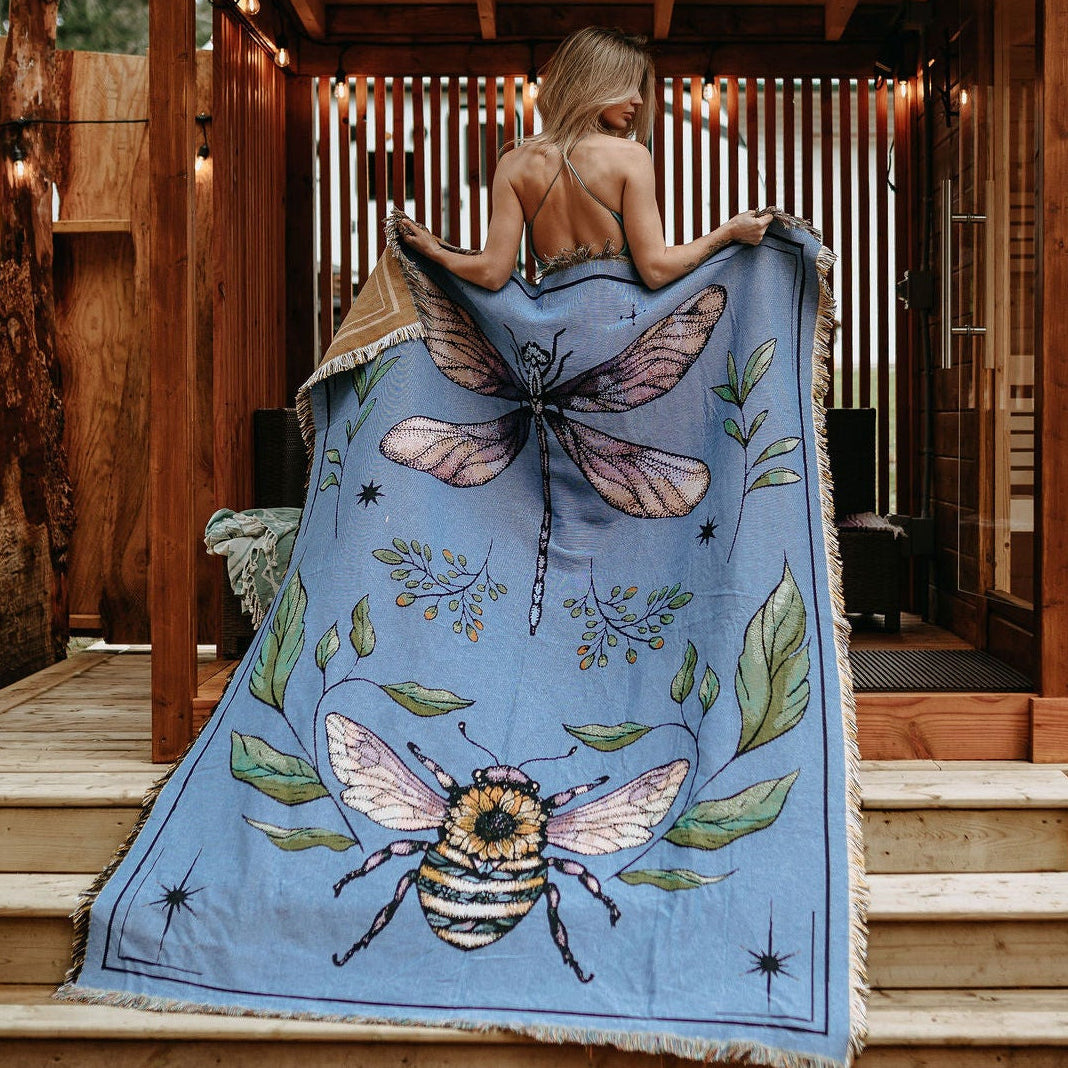 West Coast Garden 100% Cotton Woven Blanket
