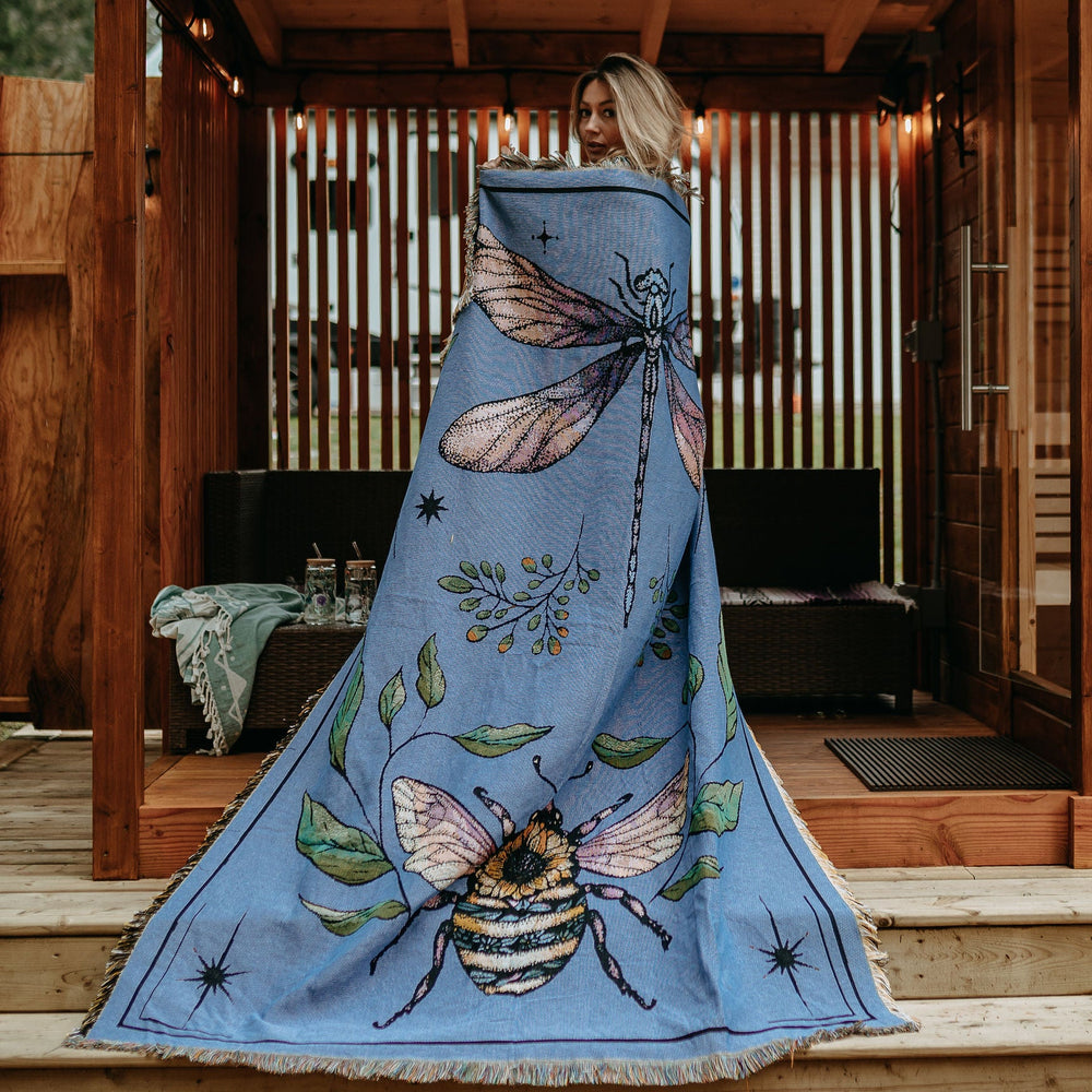 West Coast Garden 100% Cotton Woven Blanket