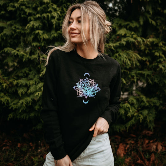 Ethereal Lotus Bamboo Sweatshirt in Black *Made In Canada*