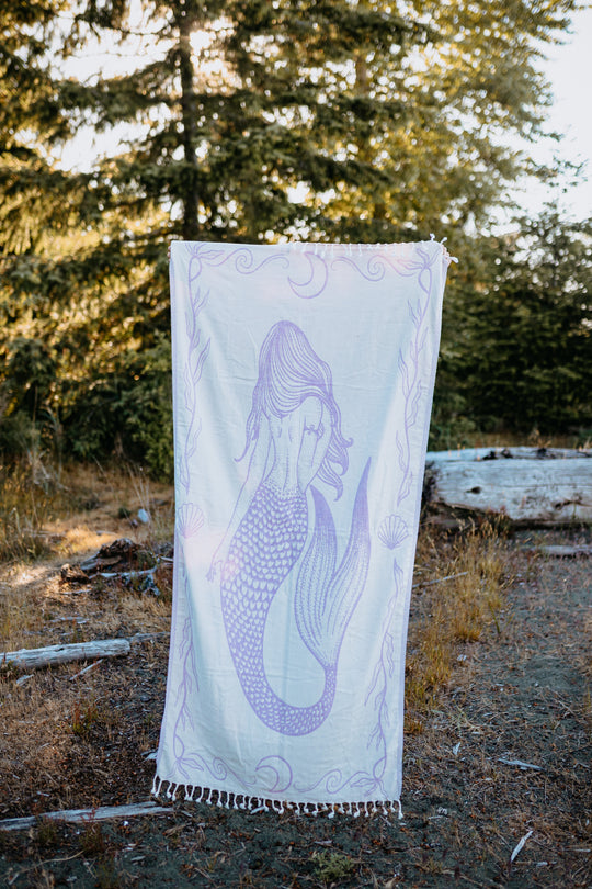 Coastal Lavender Mermaid 100% Cotton Turkish Towel