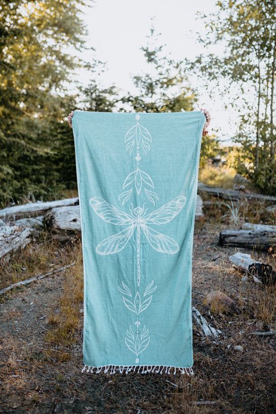 Seaglass Dragonfly 100% Cotton Turkish Towel
