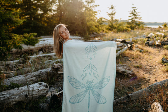 Seaglass Dragonfly 100% Cotton Turkish Towel