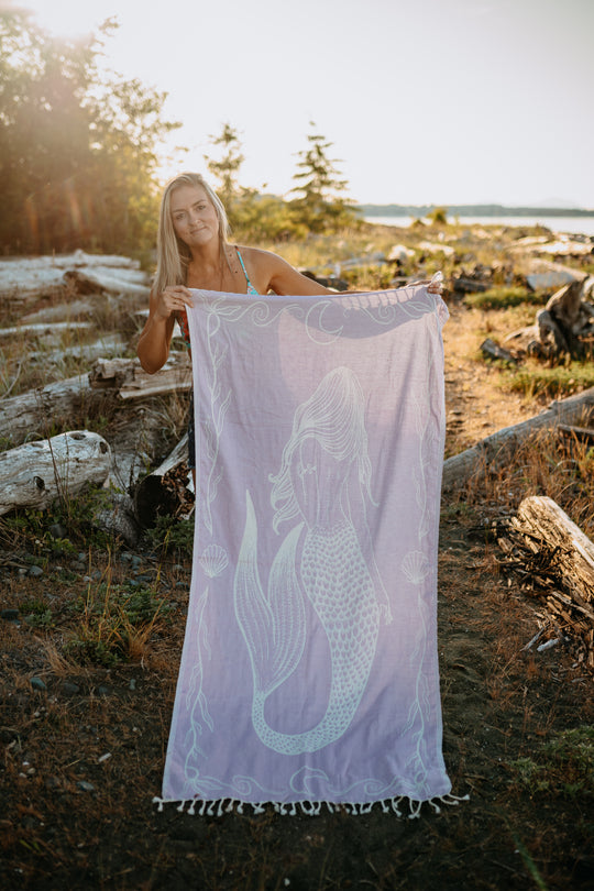 Coastal Lavender Mermaid 100% Cotton Turkish Towel