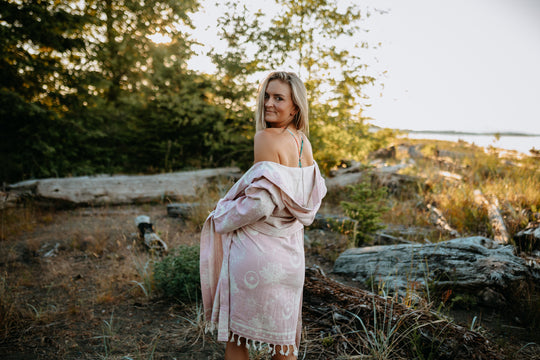 Celestial Lotus Hooded Robe- Rose Mist
