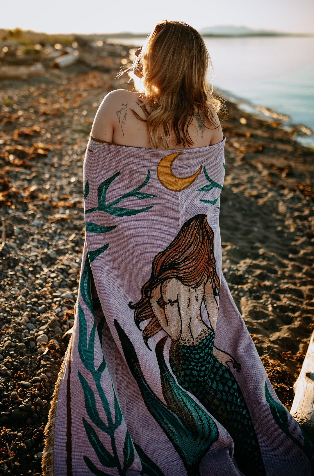 Coastal Mermaid 100% Cotton Woven Blanket