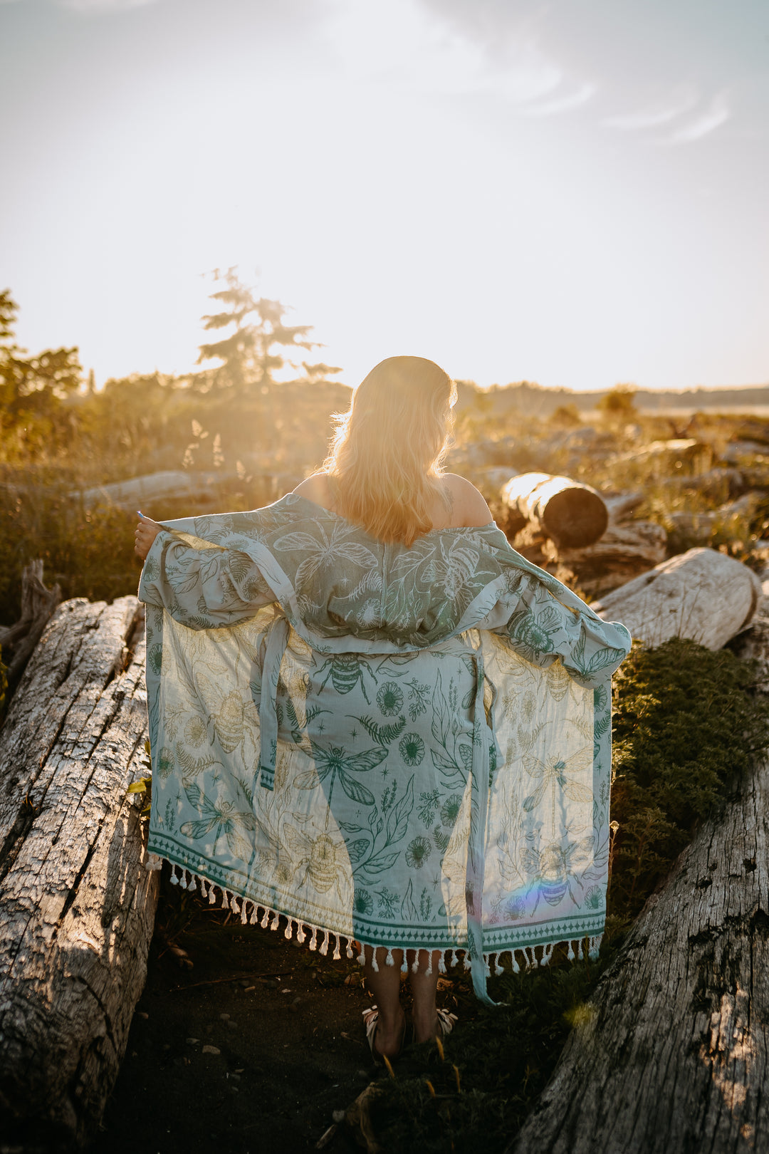 West Coast Garden Hooded Robe- Moss Green