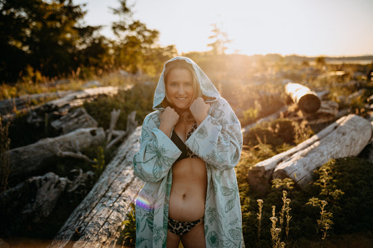 West Coast Garden Hooded Robe- Moss Green