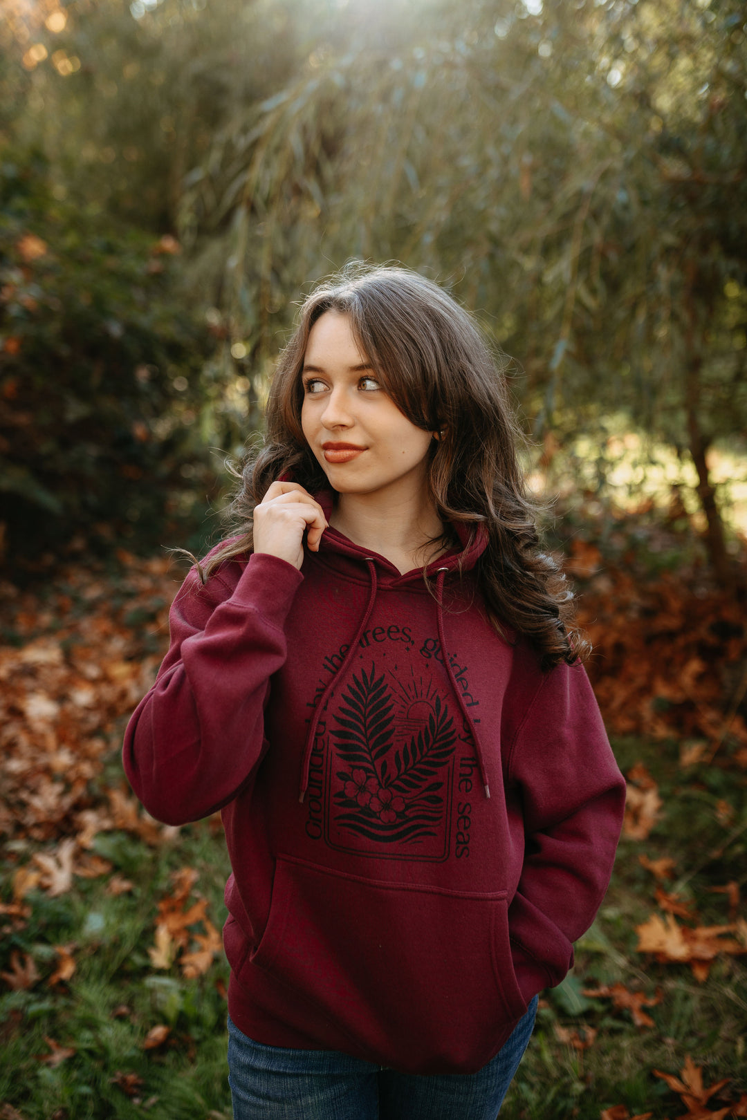 Trees & Seas Hoodie - Burgundy
