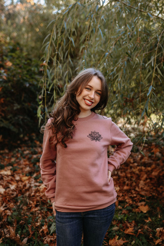 Lotus Chakra Sweatshirt *Made in Canada* in Dusty Rose