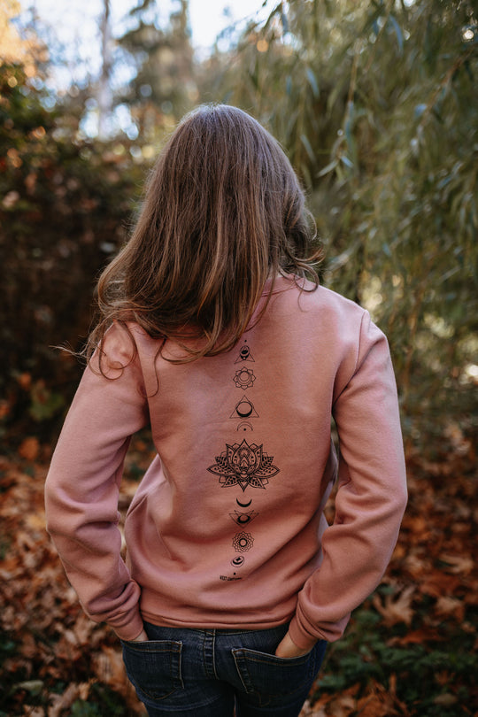 Lotus Chakra Sweatshirt *Made in Canada* in Dusty Rose