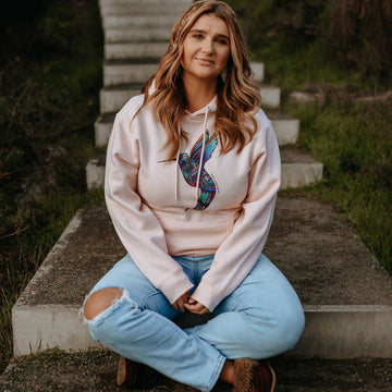 Hummingbird Hoodie in Pale Pink