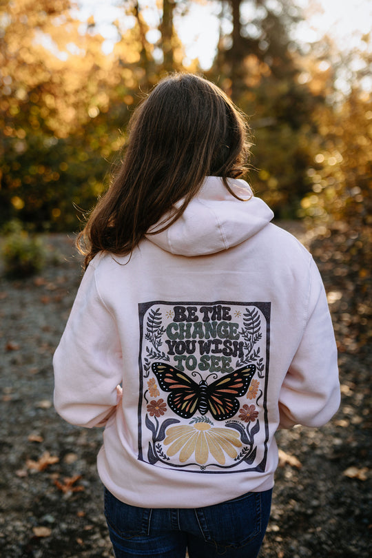 Be the Change Hoodie - Pale Pink