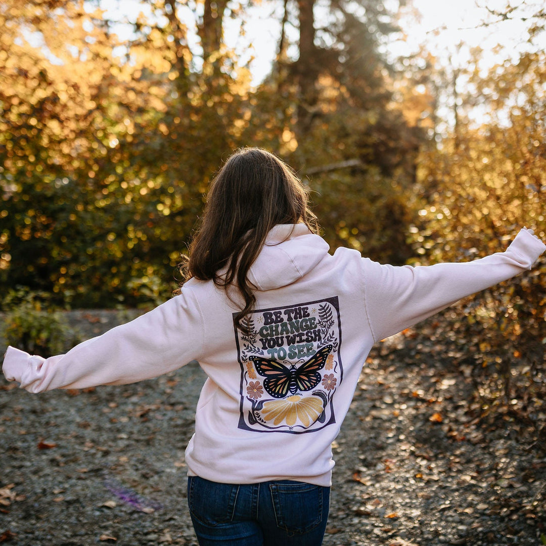 Be the Change Hoodie - Pale Pink