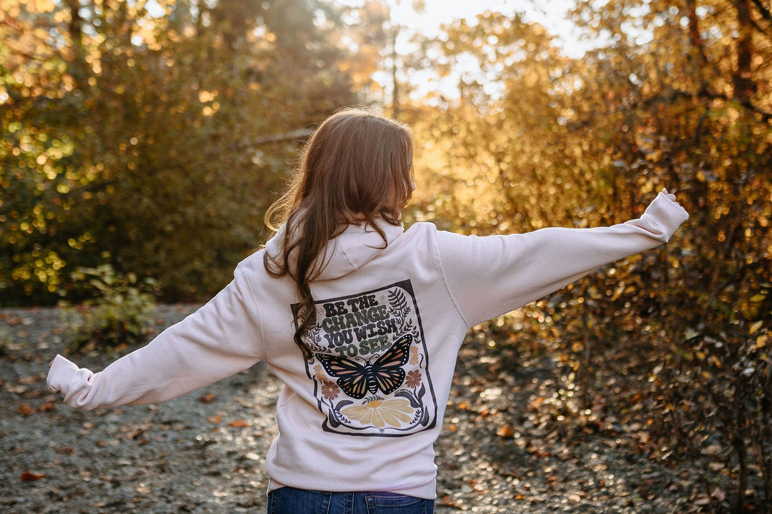 Be the Change Hoodie - Pale Pink