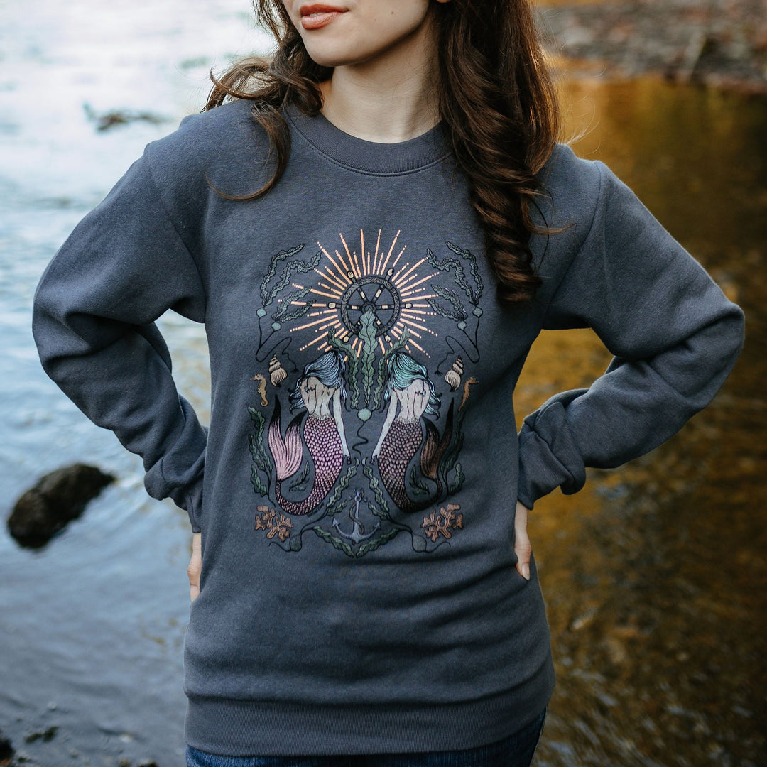 Double Mermaid Oversized Sweatshirt - Asphalt