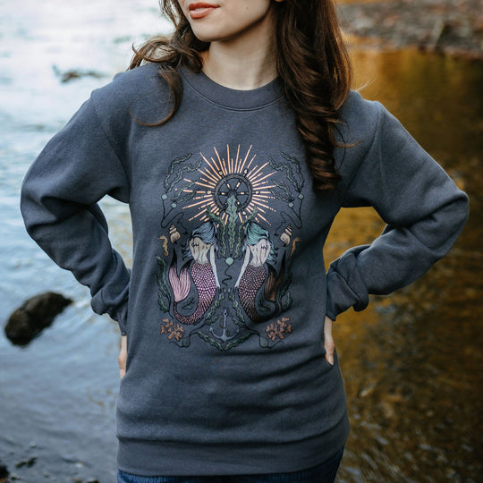 Double Mermaid Oversized Sweatshirt - Asphalt
