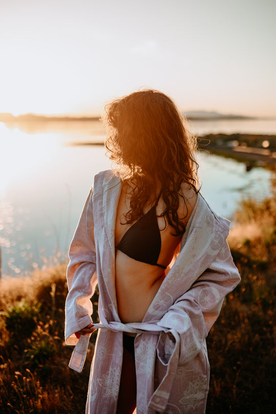 Celestial Lotus Hooded Robe- Rose Mist