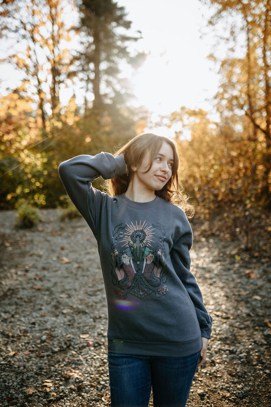 Double Mermaid Oversized Sweatshirt - Asphalt
