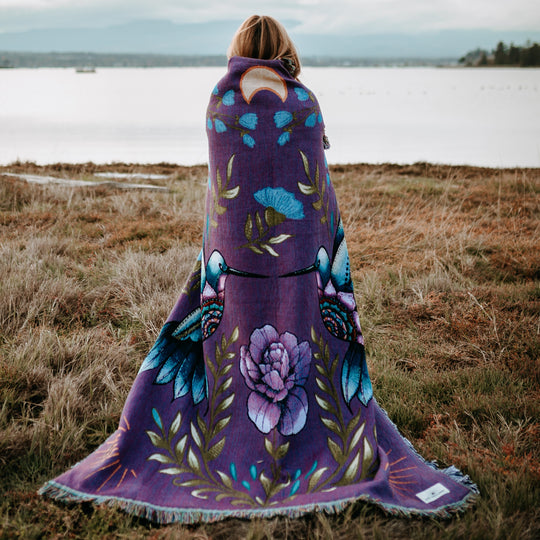Hummingbird 100% Cotton Woven Blanket