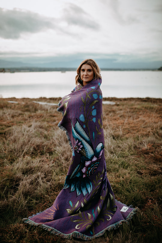 Hummingbird 100% Cotton Woven Blanket