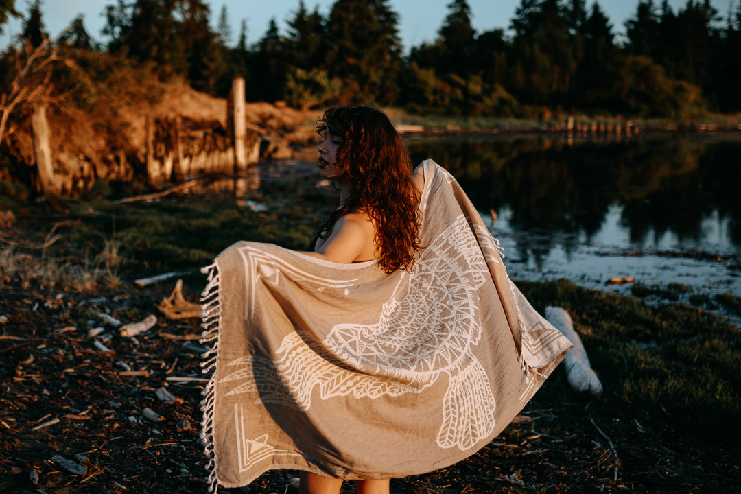 Driftwood Raven 100% Cotton Turkish Towel