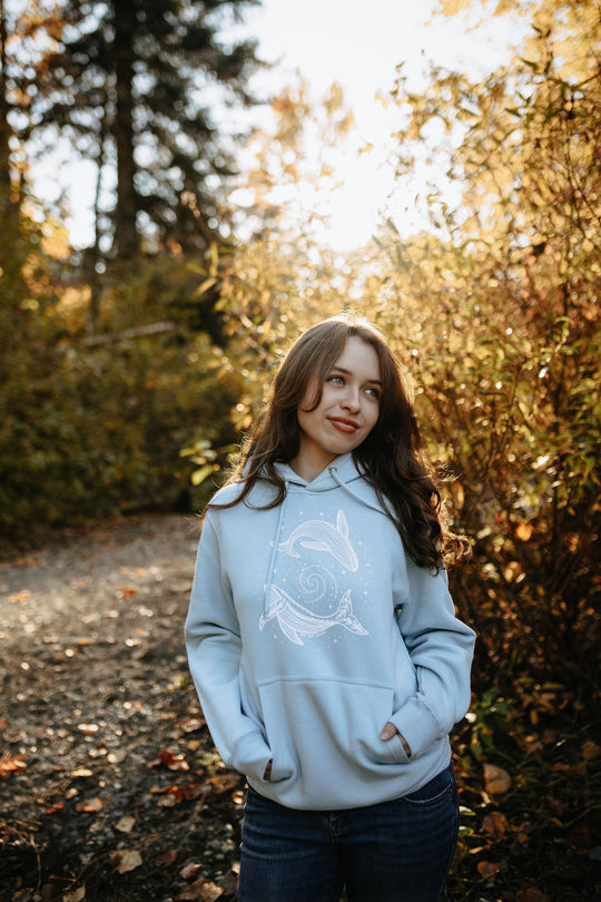Cosmic Humpbacks Hoodie - Blue Mist