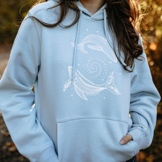 Cosmic Humpbacks Hoodie - Blue Mist