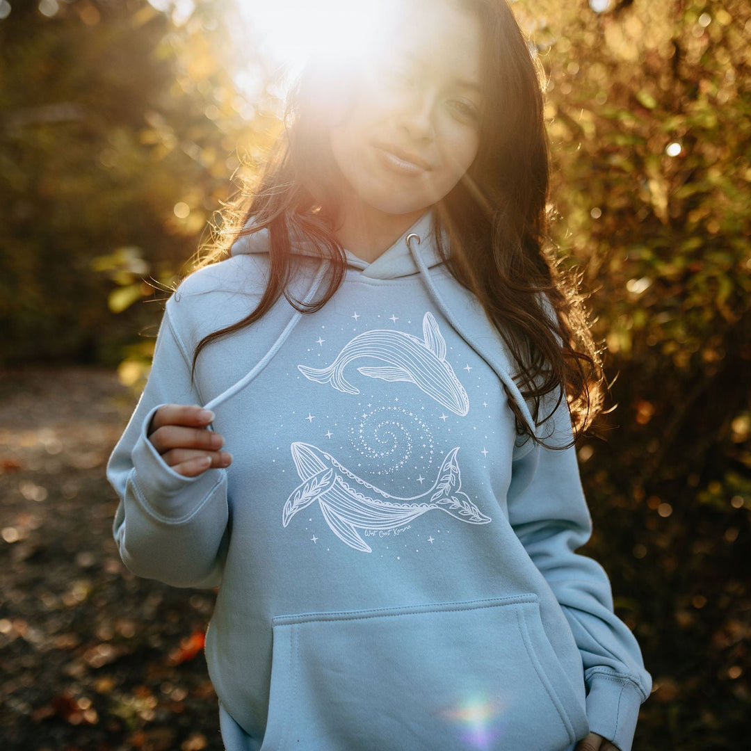 Cosmic Humpbacks Hoodie - Blue Mist