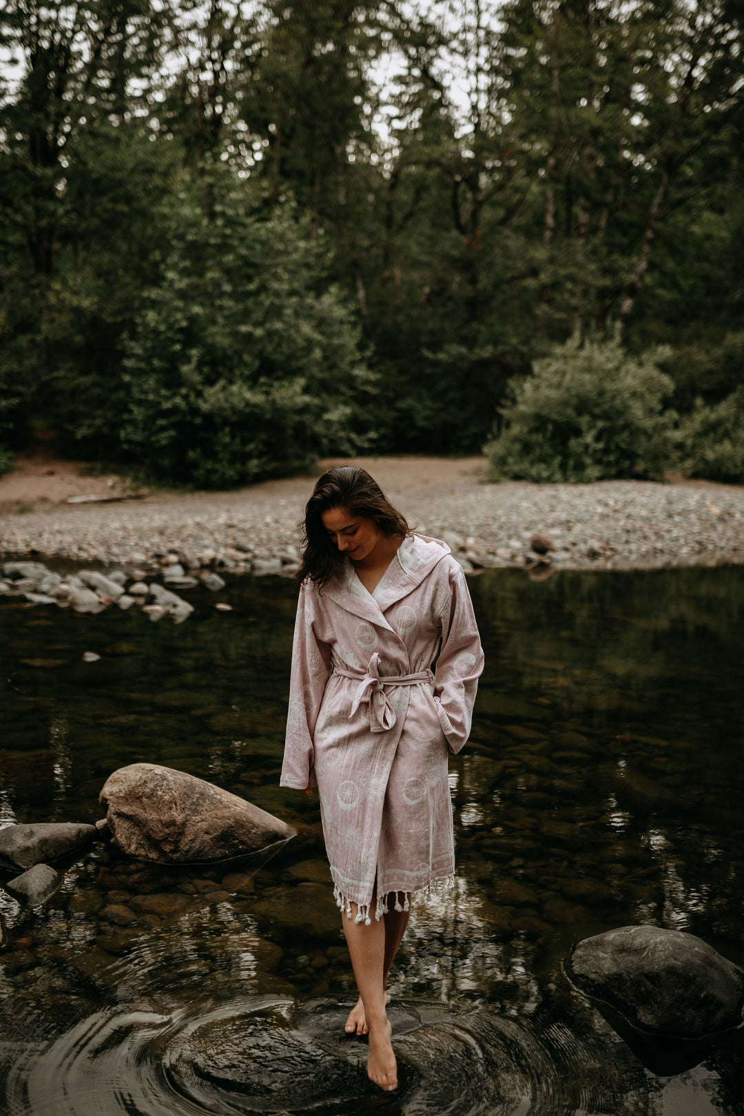 Celestial Lotus Hooded Robe- Rose Mist