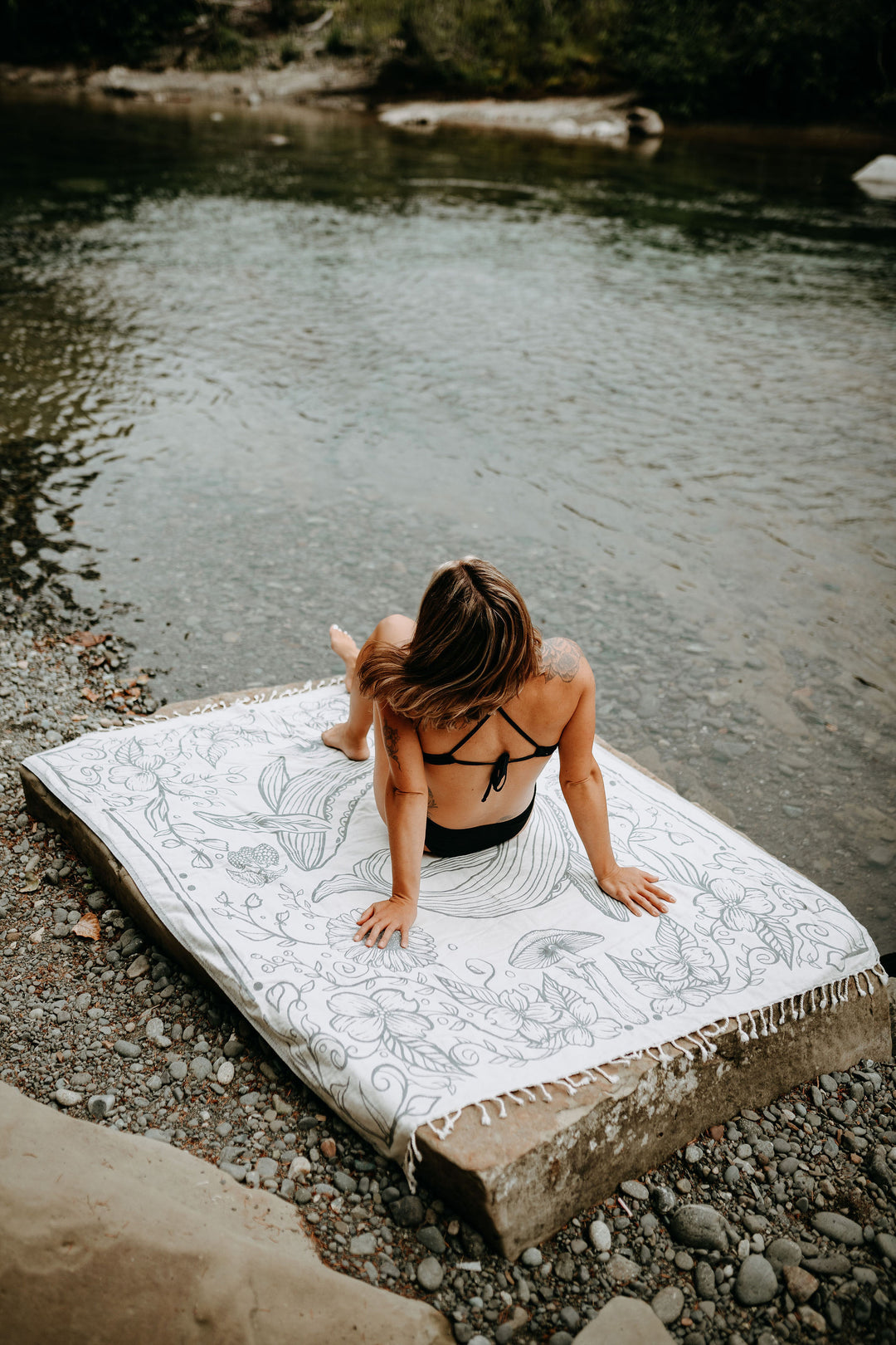 Slate Grey Land and Sea 100% Cotton Turkish Throw