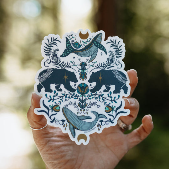 Cottage Bear Colourful Sticker