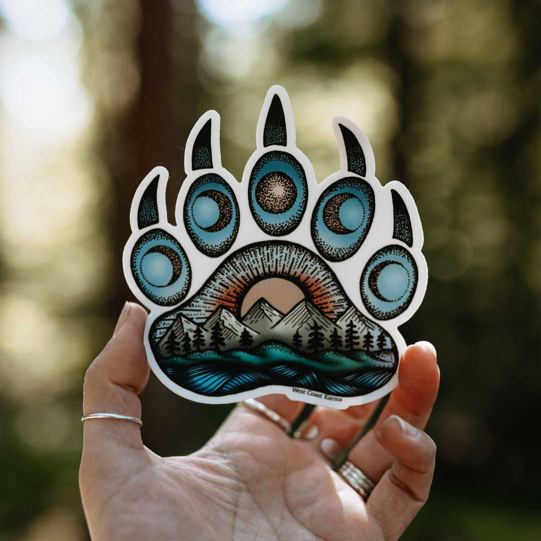 Nature Bear Paw Colourful Sticker