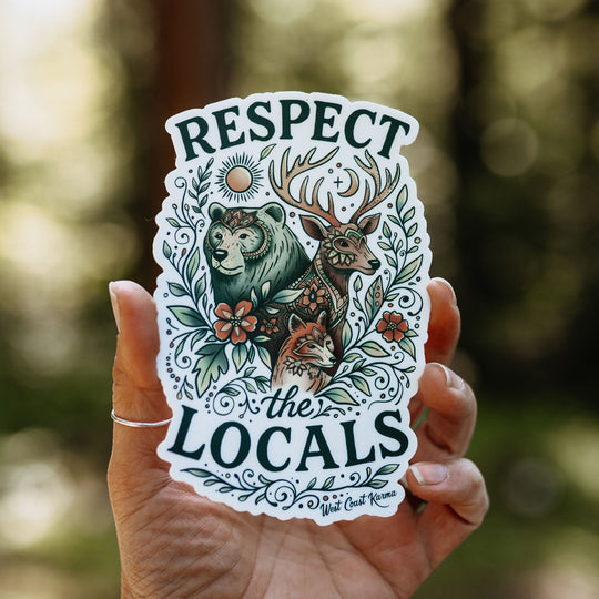 Respect The Locals Forest Animals Colourful Sticker