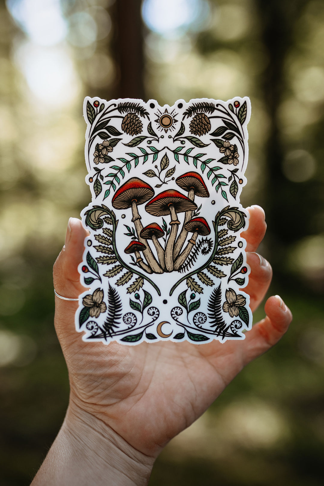 Colourful Cottage Mushroom Sticker