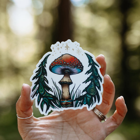 Colourful Amanita Mushroom Sticker