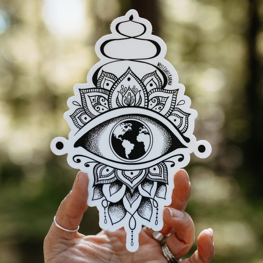 Planet Earth Eye Vinyl Sticker