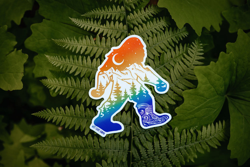 Sasquatch Rainbow Vinyl Sticker