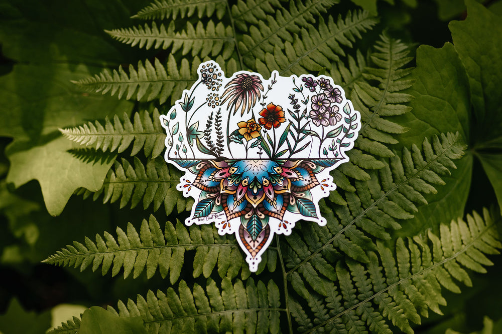 Wildflower Mandala Colourful Sticker