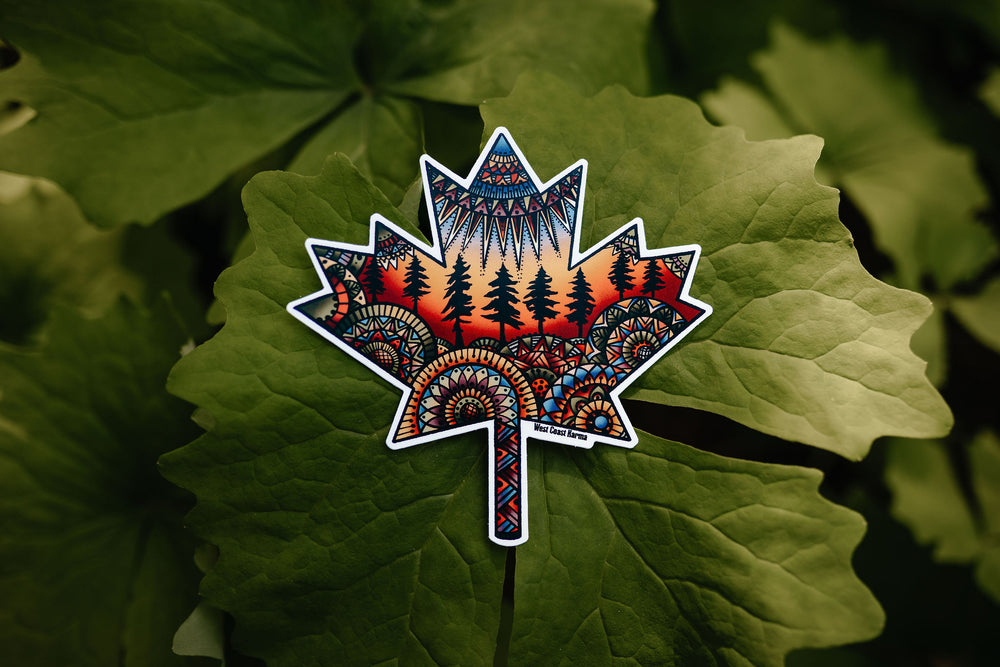 Nature Canadian Maple Leaf Colourful Sticker